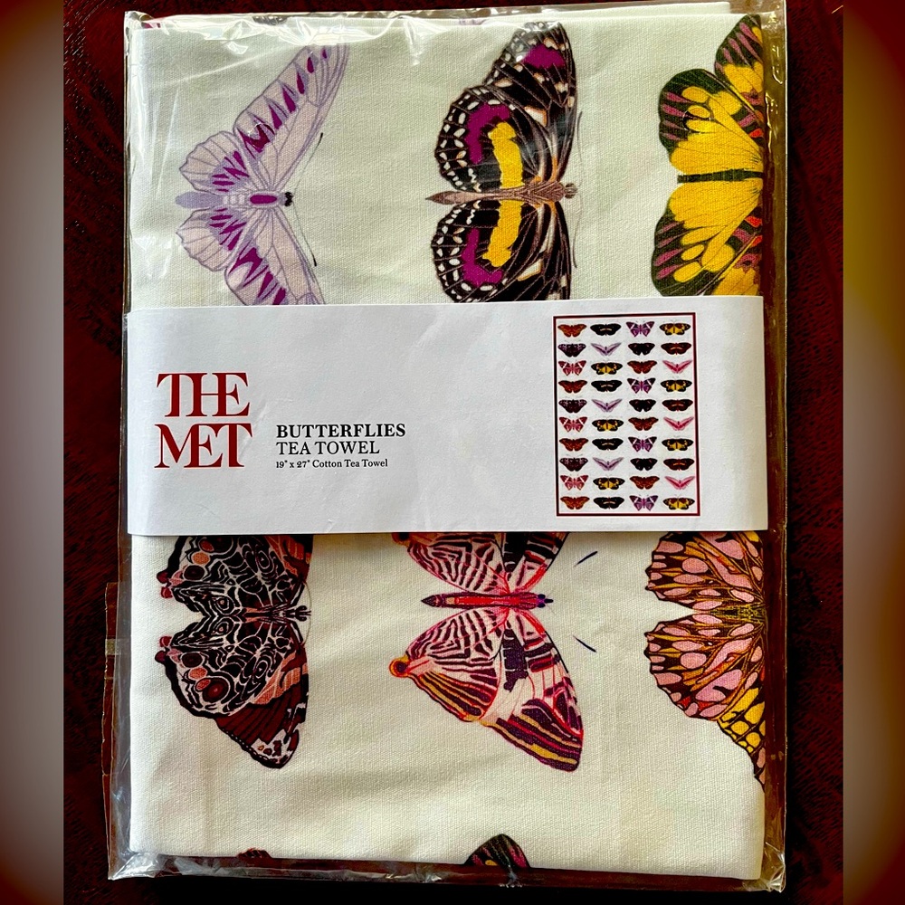 NWT The MET Butterflies Tea Towel